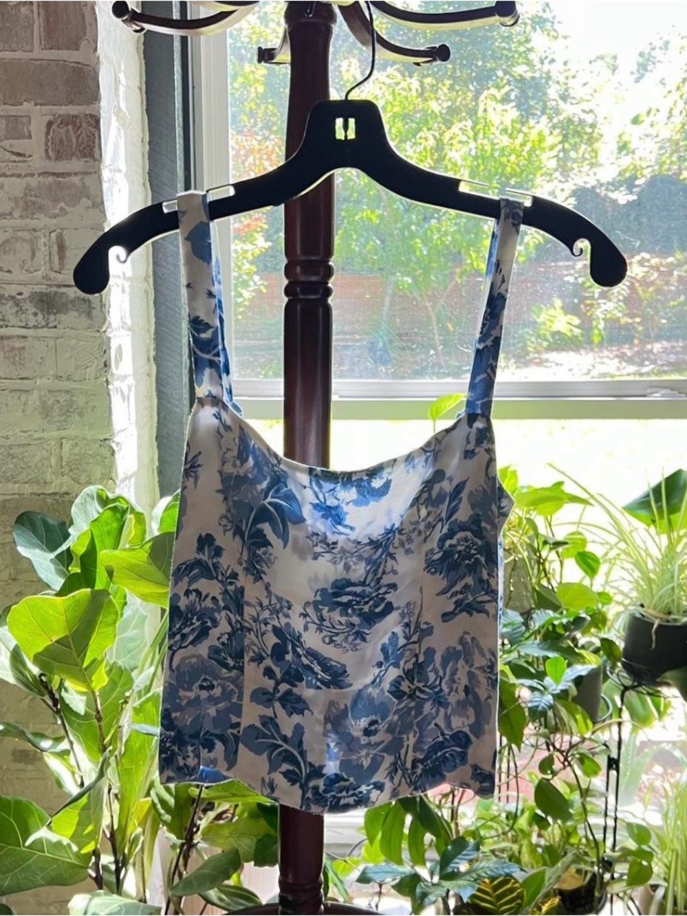 Reformation Blue Floral Cami Top